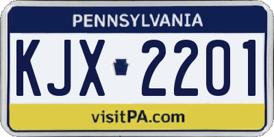 PA license plate KJX2201