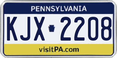 PA license plate KJX2208