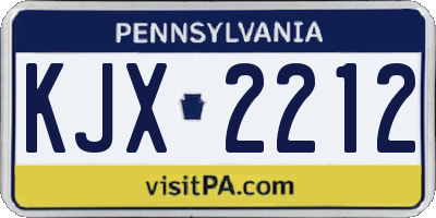 PA license plate KJX2212