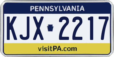 PA license plate KJX2217