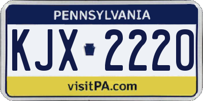 PA license plate KJX2220