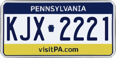 PA license plate KJX2221