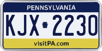 PA license plate KJX2230