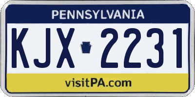 PA license plate KJX2231