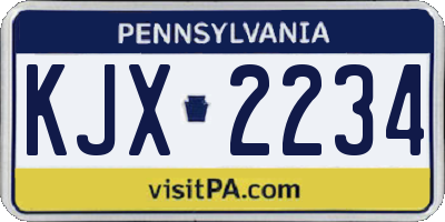 PA license plate KJX2234