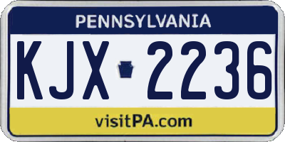 PA license plate KJX2236