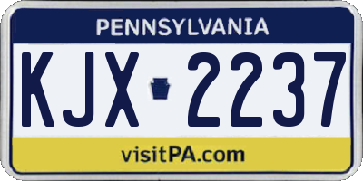 PA license plate KJX2237