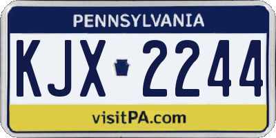 PA license plate KJX2244