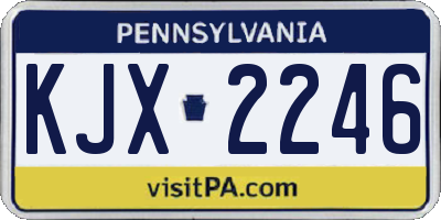 PA license plate KJX2246