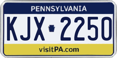 PA license plate KJX2250