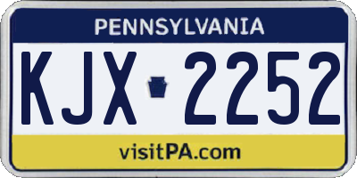 PA license plate KJX2252
