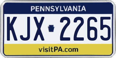 PA license plate KJX2265