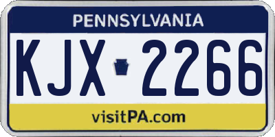 PA license plate KJX2266