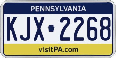PA license plate KJX2268