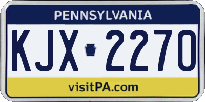 PA license plate KJX2270