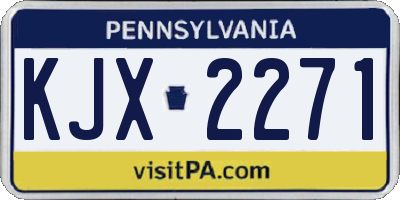 PA license plate KJX2271