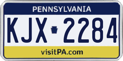 PA license plate KJX2284