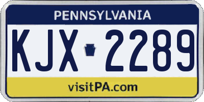 PA license plate KJX2289