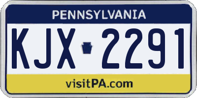 PA license plate KJX2291
