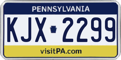 PA license plate KJX2299