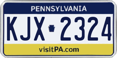 PA license plate KJX2324