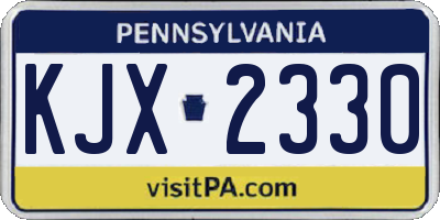 PA license plate KJX2330