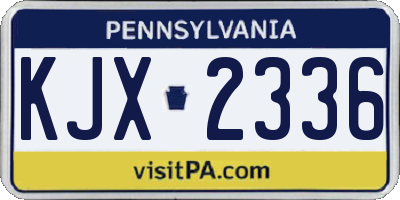 PA license plate KJX2336