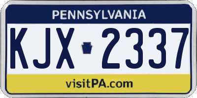 PA license plate KJX2337