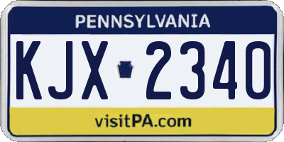 PA license plate KJX2340
