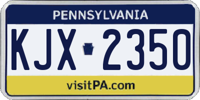 PA license plate KJX2350