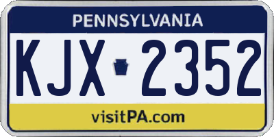 PA license plate KJX2352