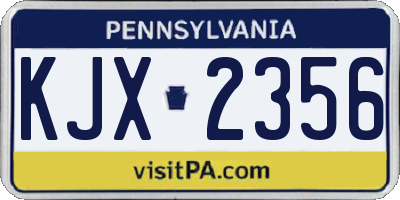 PA license plate KJX2356
