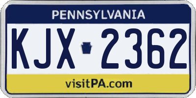 PA license plate KJX2362