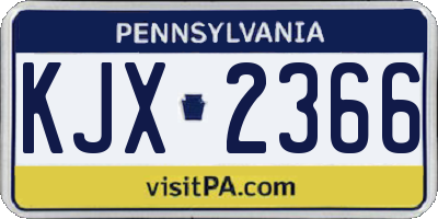 PA license plate KJX2366