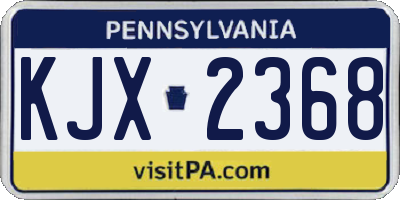 PA license plate KJX2368