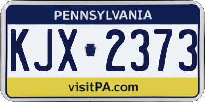 PA license plate KJX2373