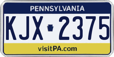 PA license plate KJX2375