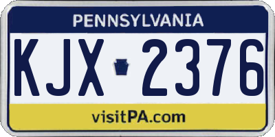 PA license plate KJX2376