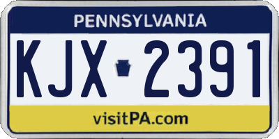 PA license plate KJX2391