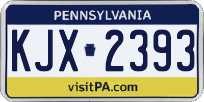PA license plate KJX2393