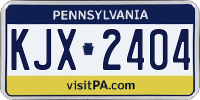 PA license plate KJX2404