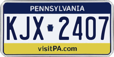 PA license plate KJX2407