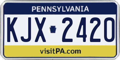 PA license plate KJX2420