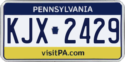 PA license plate KJX2429