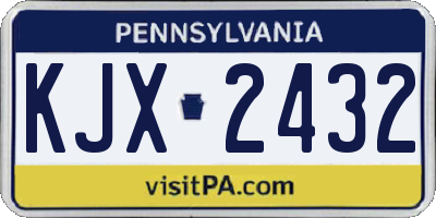 PA license plate KJX2432
