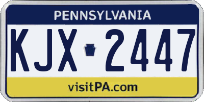 PA license plate KJX2447