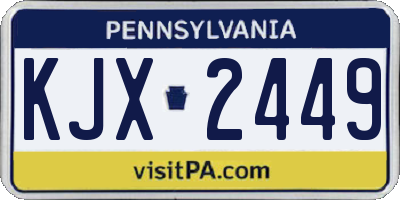 PA license plate KJX2449