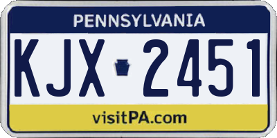 PA license plate KJX2451