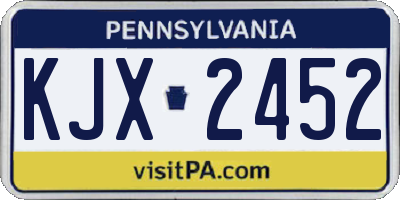 PA license plate KJX2452