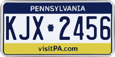 PA license plate KJX2456